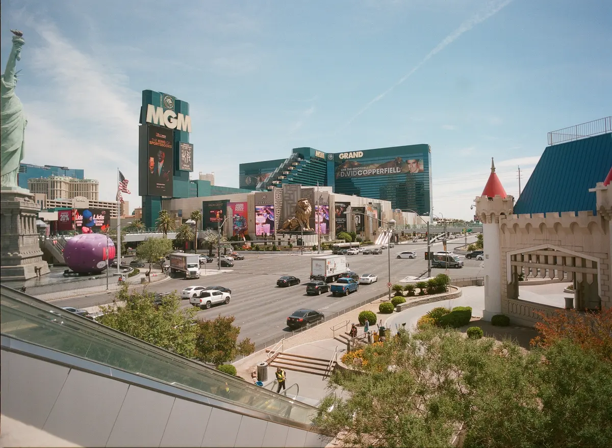 MGM Grand Las Vegas and the Strip intersection in a 2022 photograph